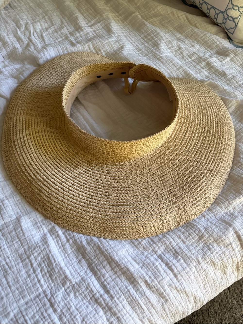 Shade & Shore Wide-Brim Straw Sun Visor - Natural Tan